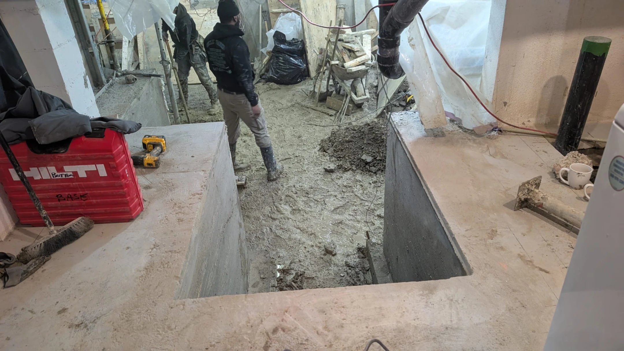 Foundation underpinning during a structural engineering project